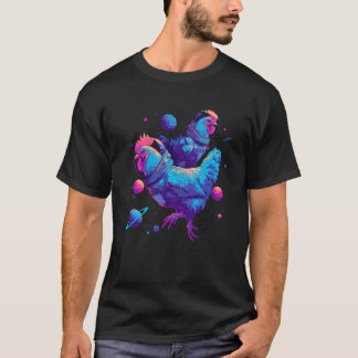 Chickens Space Sci-Fi Design Poultry Lovers Scienc T-Shirt