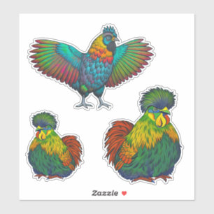 Chickens times Three Sticker