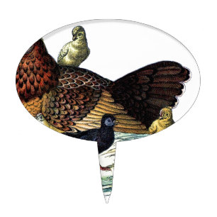 Chickens Vintage Animal Cake Topper