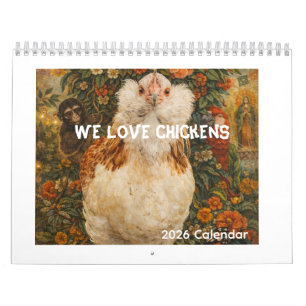 Chickens Wall Calendar Modern Norman Rockwell