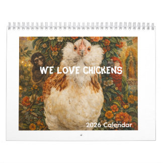 Chickens Wall Calendar Modern Norman Rockwell