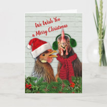 Chickens Wish You A Merry Christmas Card