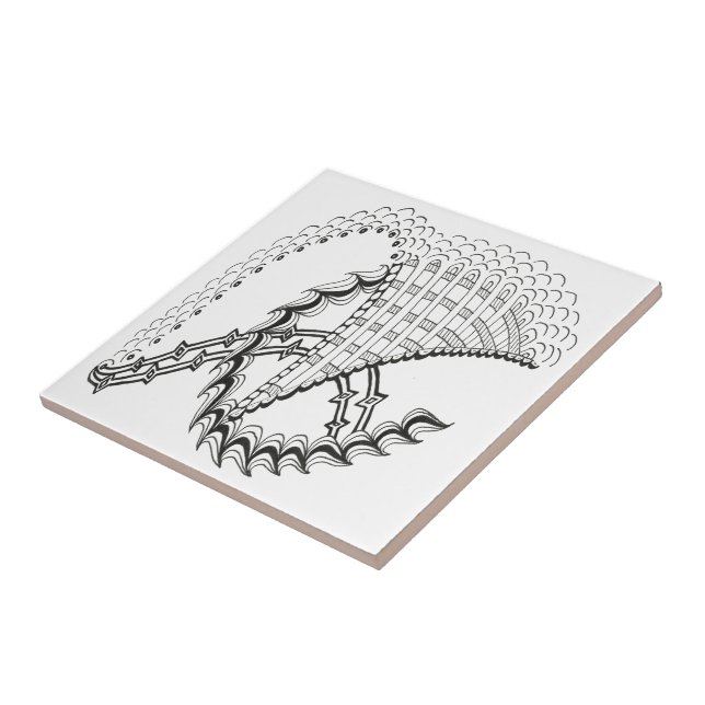 Chickenwheel Abstract Doodle Ceramic Tile (Side)