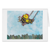 Chickie on a Swing an image to create smiles (Front Horizontal)