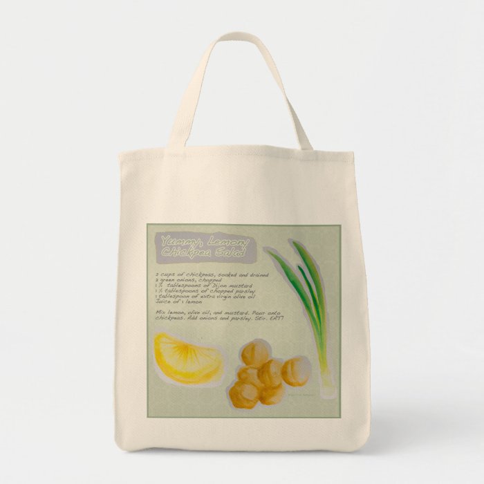 Chickpea Salad Recipe Grocery Tote Canvas Bags