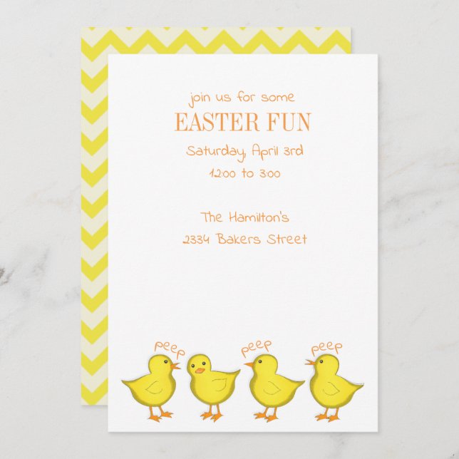 Chicks 5x7 Invitation (Front/Back)