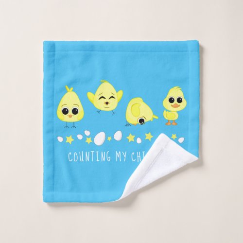Chicks and Duckling Counting My Chickens Saying Wash Cloth