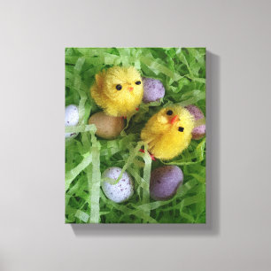 Chicks and Eggs Canvas Print
