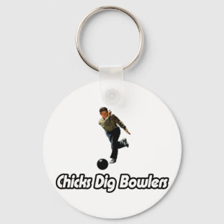 Chicks Dig Bowlers Keychain