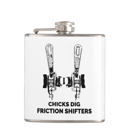 Chicks Dig Friction Shifters Bicycle Flask