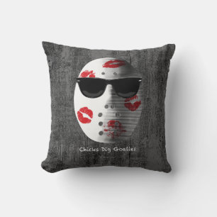Chicks Dig Goalies Throw Pillow