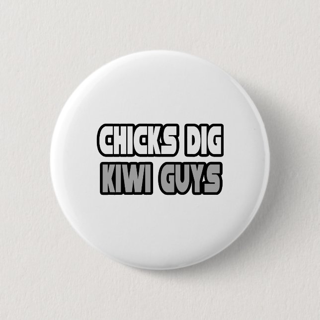 Chicks Dig Kiwi Guys Pinback Button (Front)