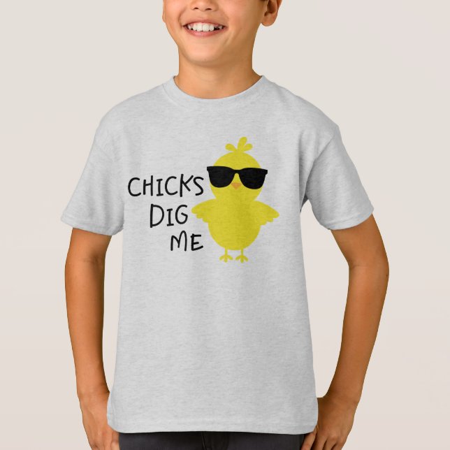 Chicks Dig Me Boys Easter T-Shirt (Front)