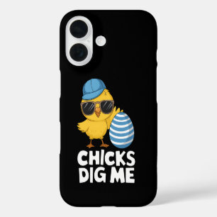 Chicks Dig Me Easter Funny Egg Hunt iPhone 16 Case