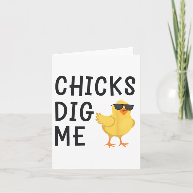 Chicks Dig Me Easter Toddler Boys Men Happy Easter Card (Front)