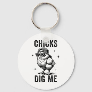 Chicks Dig Me Easter Toddler Boys Men Happy Easter Keychain