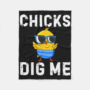 Chicks Dig Me Toddler Happy Easter Egg Hunting Boy Fleece Blanket