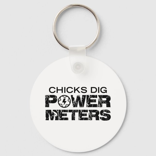 Chicks Dig Power Meters Keychain (Front)