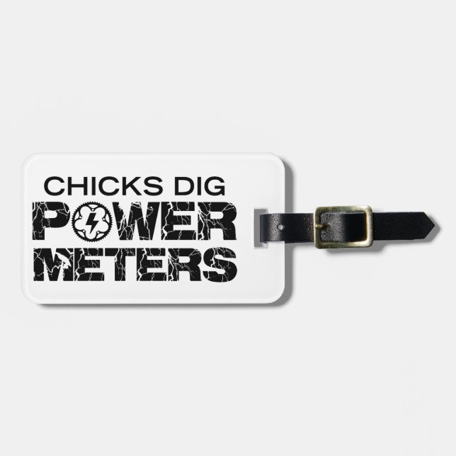 Chicks Dig Power Meters Luggage Tag (Front Horizontal)