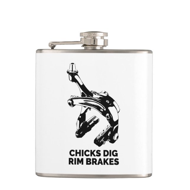 Chicks Dig Rim Brakes Flask (Front)