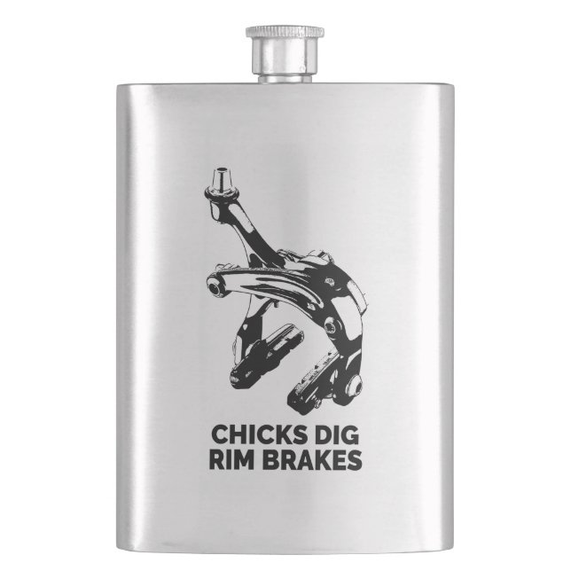 Chicks Dig Rim Brakes Flask (Front)