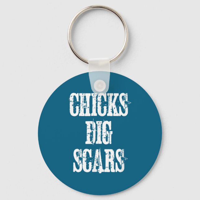 Chicks Dig S Shirt Congenital Heart Defect Chd War Keychain (Front)