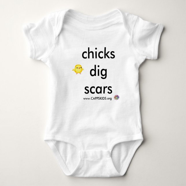 Chicks Dig Scars CAPPSKIDS Baby Bodysuit (Front)