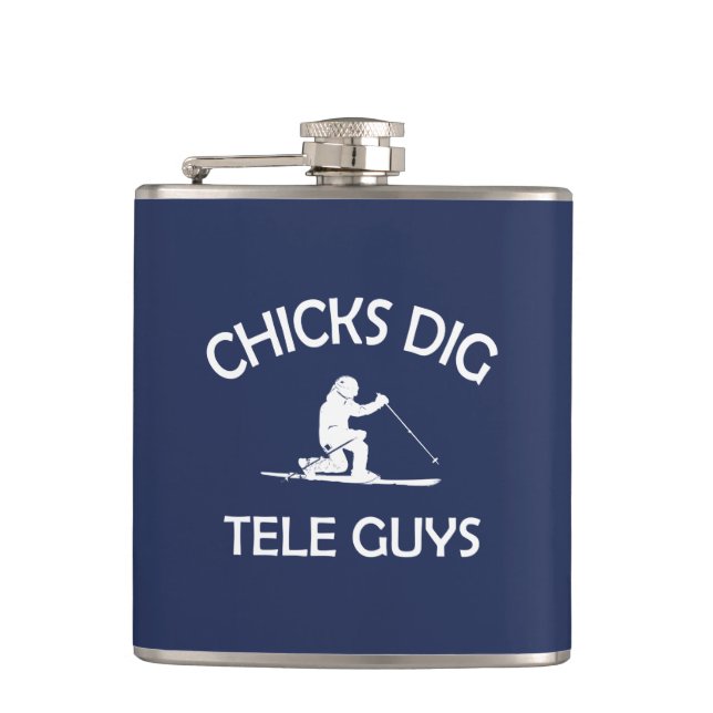 Chicks Dig Tele Guys Flask (Front)