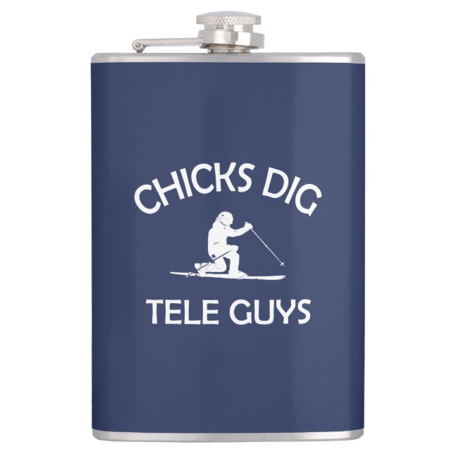 Chicks Dig Tele Guys Flask (Front)