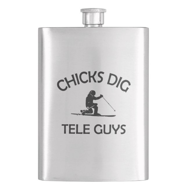 Chicks Dig Tele Guys Flask (Front)
