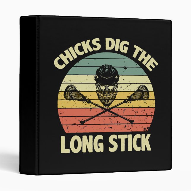 Chicks Dig The Long Stick 3 Ring Binder (Front/Spine)