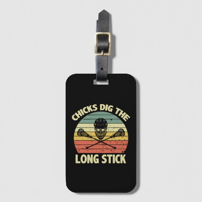 Chicks Dig The Long Stick Luggage Tag (Front Vertical)