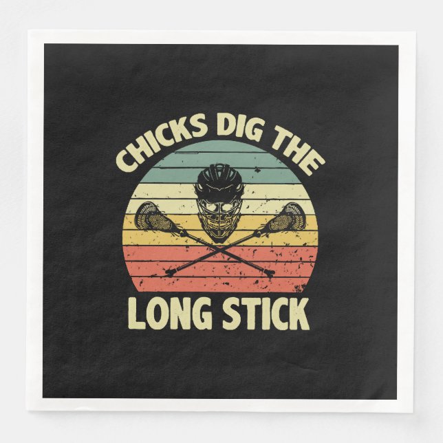Chicks Dig The Long Stick Paper Dinner Napkins (Front)