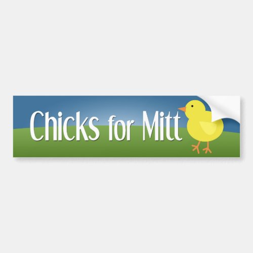 Chicks for Mitt Bumper Sticker