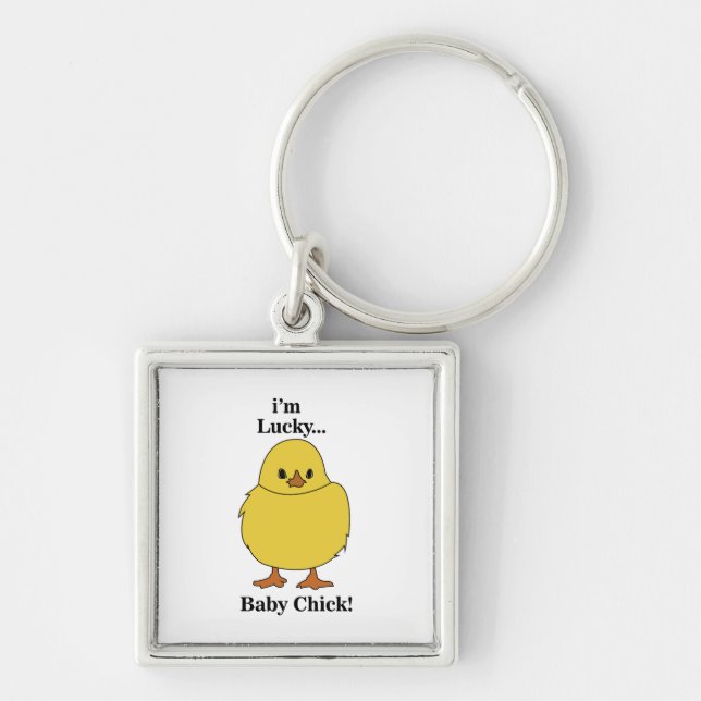 Chicks I'm Lucky Baby Chick Keychain (Front)