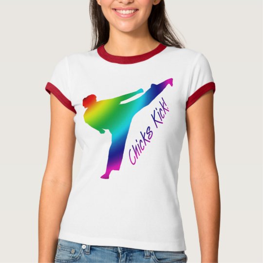 Chicks Kick! rainbow T-Shirt