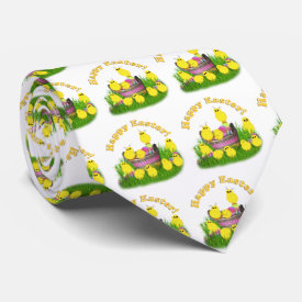 Chicks 'n a Easter Basket Tie