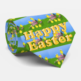 Chicks 'n a Easter Basket Tie