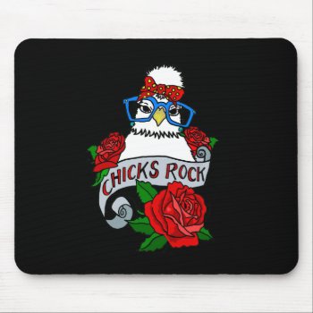 Chicks Rock Cartoon Silkie Chicken Mouse Pad by PugWiggles at Zazzle