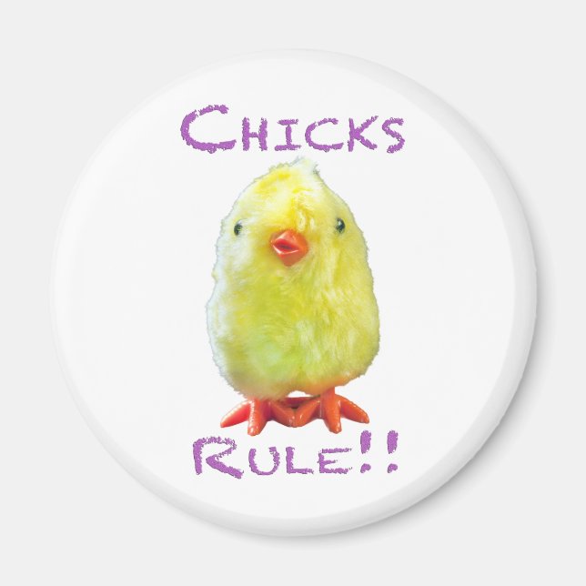 Chicks Rule Portrait Transparent Magnet (Front)