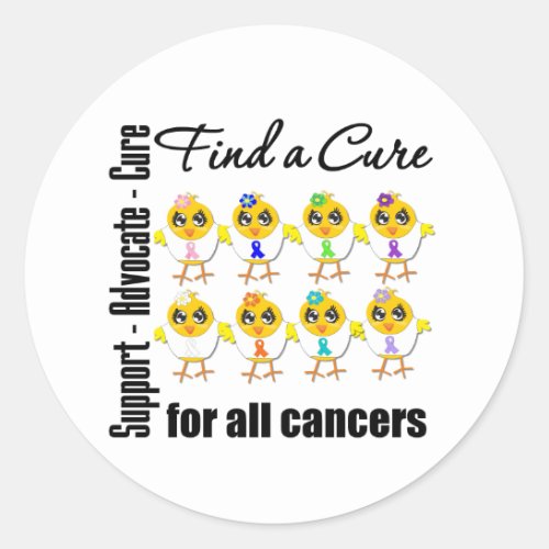 Chicks United to Find A Cure For All Cancers Classic Round Sticker