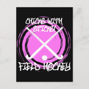 Chicks With Sticks - Field Hockey Postcard