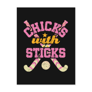 Chicks with Sticks Field Hockey Women Postcard