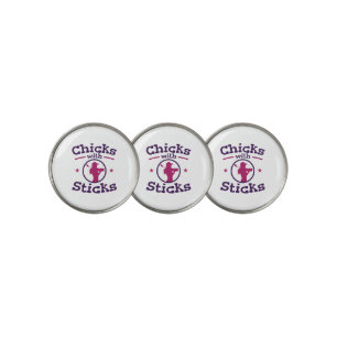 Chicks with Sticks Golf Golfing Golfer Women Ball Marker