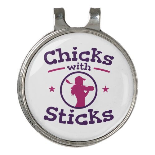 Chicks with Sticks Golf Golfing Golfer Women Golf Hat Clip