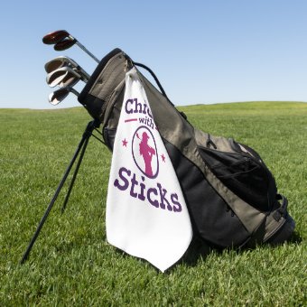 Chicks with Sticks Golf Golfing Golfer Women Golf Towel | Zazzle