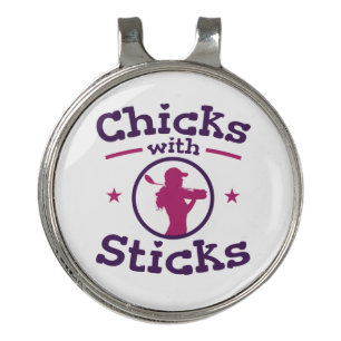 Chicks with Sticks Golf Golfing Golfer Women Hat Clip