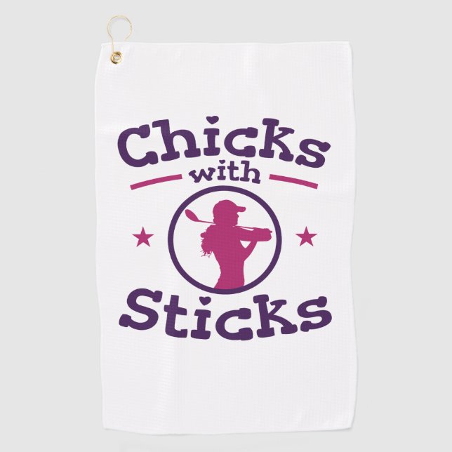 Chicks with Sticks Golf Golfing Golfer Women Towel (Front)