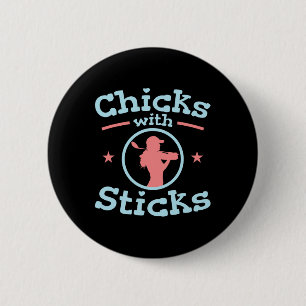 Chicks With Sticks Golf Women Club Button
