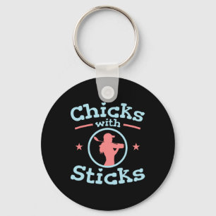 Chicks With Sticks Golf Women Club Keychain